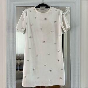 Suede T-Shirt Dress with embellishments